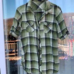 fang green flannel shirt plaid